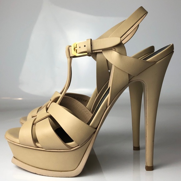 cream sandals and bag